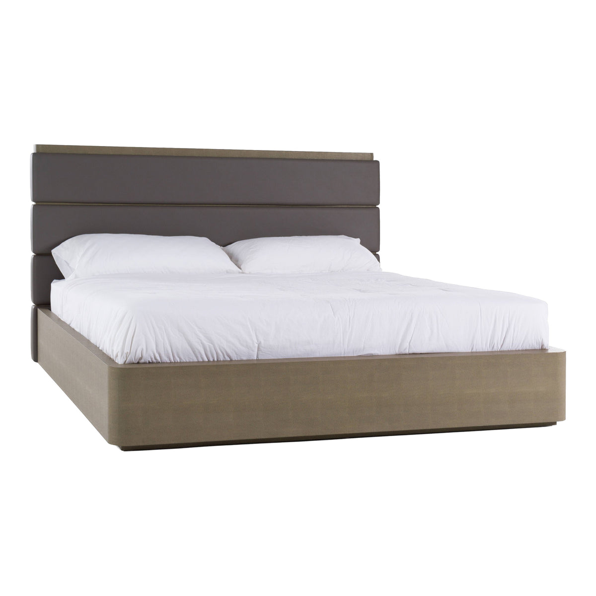 Lois - Modern Grey Leather & Beige Shagreen Bed by VIG Furniture - View 10
