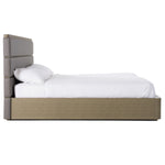 Lois - Modern Grey Leather & Beige Shagreen Bed by VIG Furniture - View 6