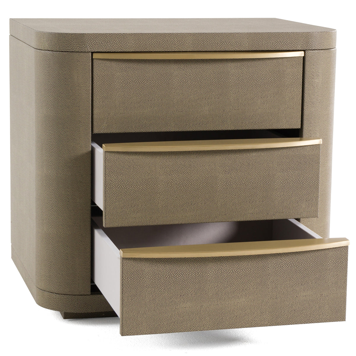 Lois - Modern Beige Shagreen + Brass Nightstand by VIG Furniture - View 10
