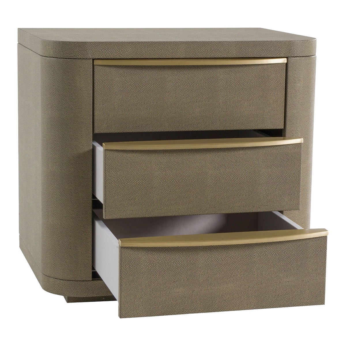 Lois - Modern Beige Shagreen + Brass Nightstand by VIG Furniture - View 12