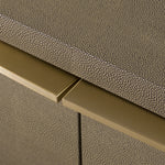 Eastern King Lois - Modern Grey Leather & Beige Shagreen Bedroom Set