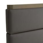 Eastern King Lois - Modern Grey Leather & Beige Shagreen High Headboard Bed by VIG Furniture - View 3