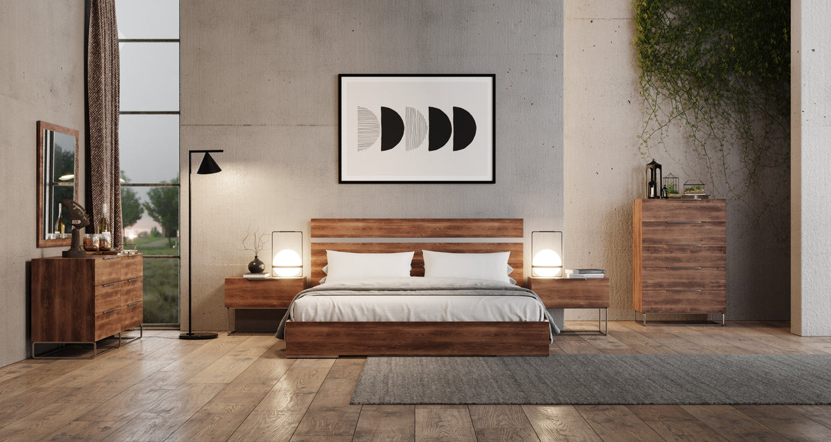 Lorenzo Italian Modern Light Oak Bed by VIG Furniture - View 4