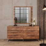 Queen Lorenzo Italian Modern Walnut Bedroom Set
