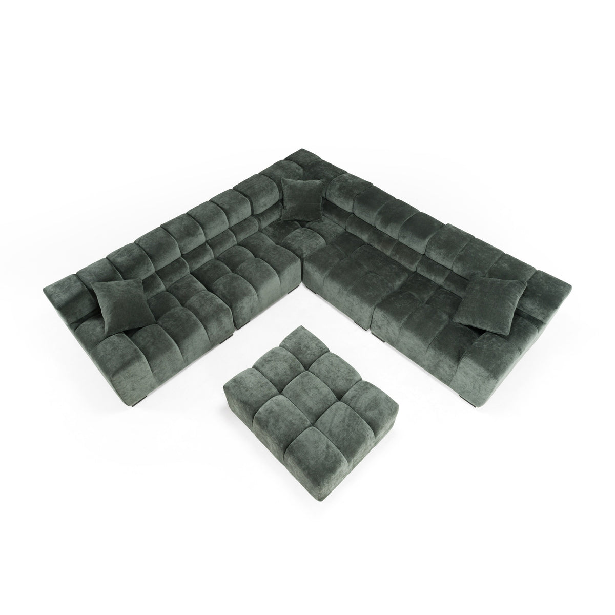 Ludwig - Modern Dark Green Fabric Modular Sectional by VIG Furniture - View 4