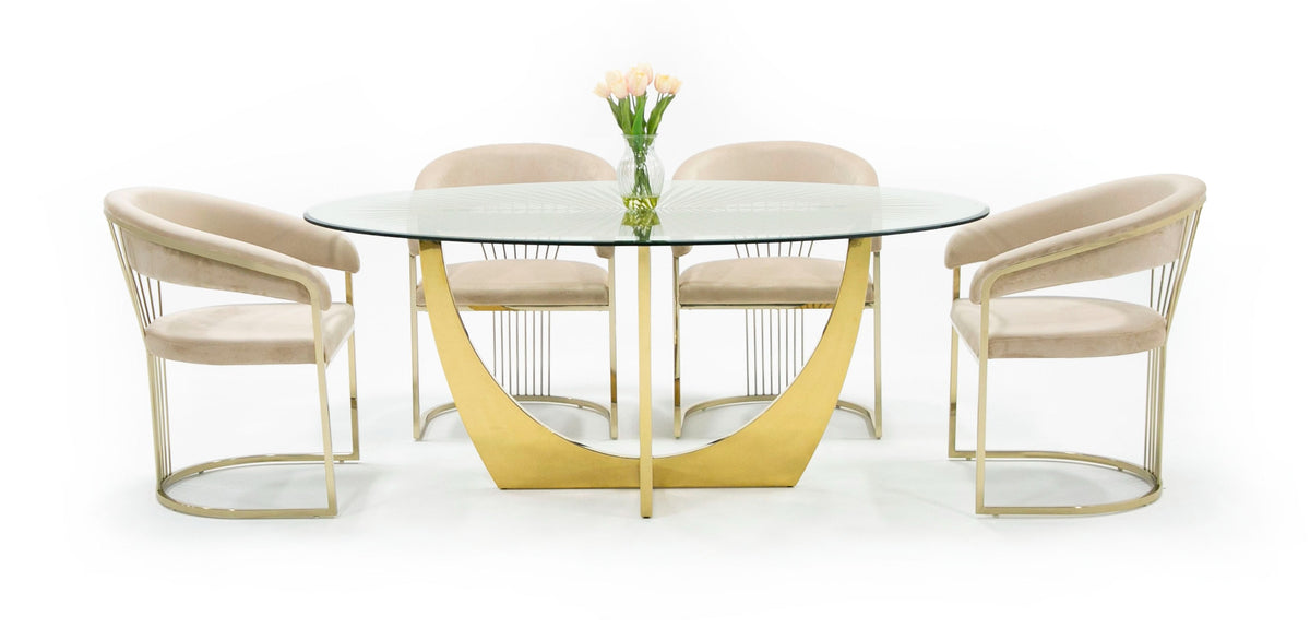 Chambers - Glass & Gold Dining Table by VIG Furniture - View 9