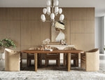 Marjorie - Modern Walnut + Brushed Gold Rectangular Dining Table by VIG Furniture - View 6