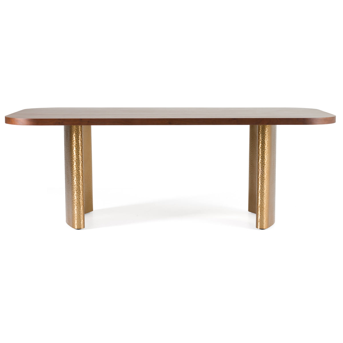 Marjorie - Modern Walnut + Brushed Gold Rectangular Dining Table by VIG Furniture - View 1