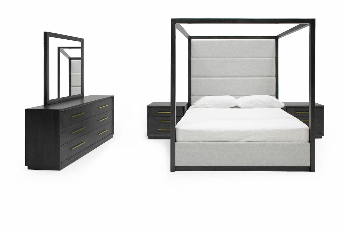 Manhattan- Contemporary Canopy Grey Bedroom Set-queen by VIG Furniture - View 1