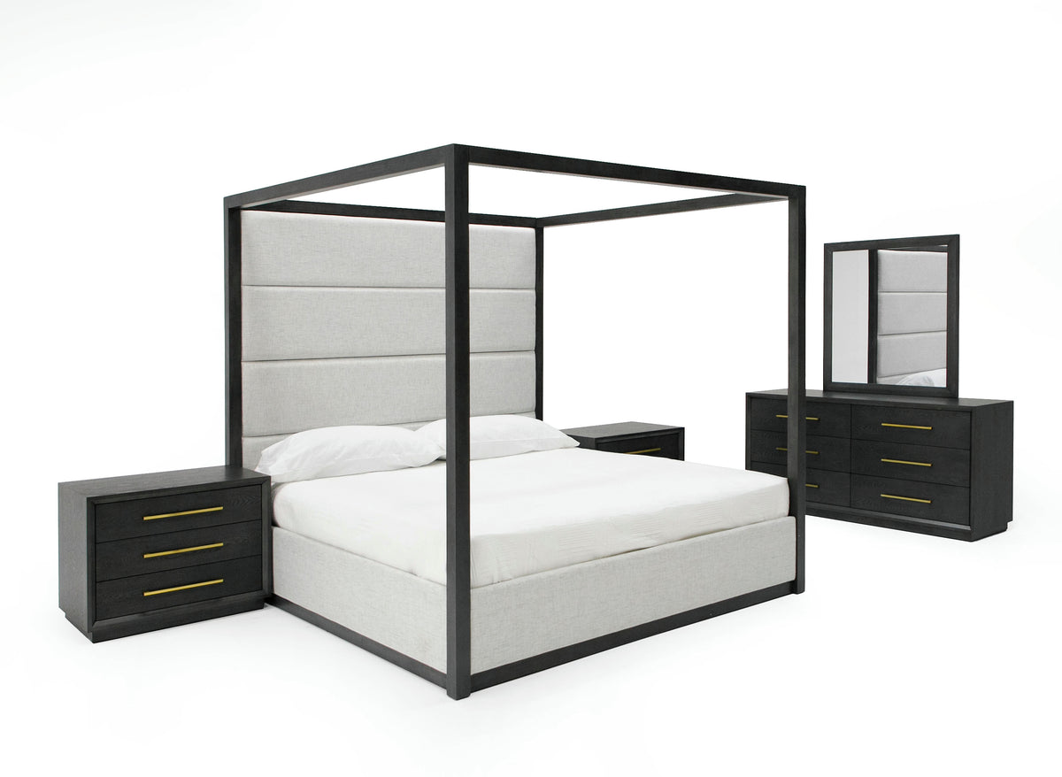 Manhattan- Contemporary Canopy Grey Bedroom Set-queen by VIG Furniture - View 2