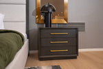 Manhattan - Contemporary Grey and Gold Nightstand by VIG Furniture - View 3