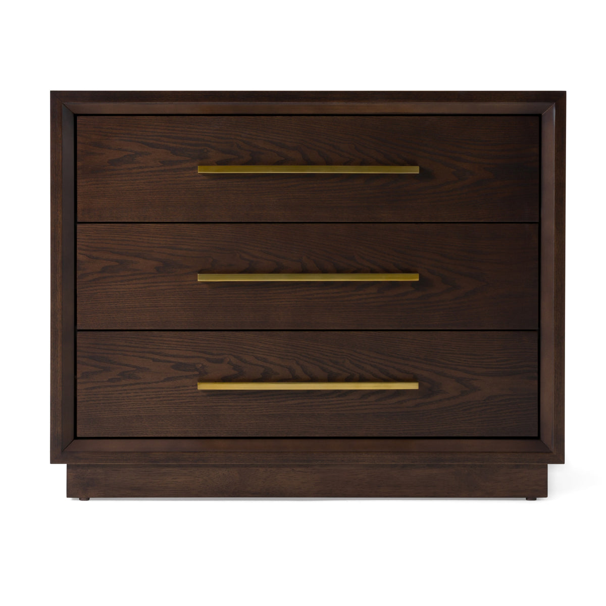 Manhattan - Contemporary Brown Oak and Gold Nightstand by VIG Furniture - View 1