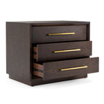 Manhattan - Contemporary Brown Oak and Gold Nightstand by VIG Furniture - View 8