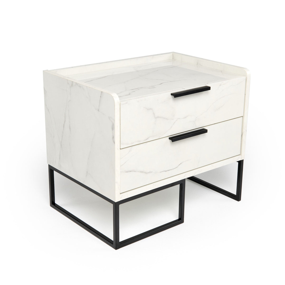 Queen Marbella - Italian Modern White Marble Bed Set