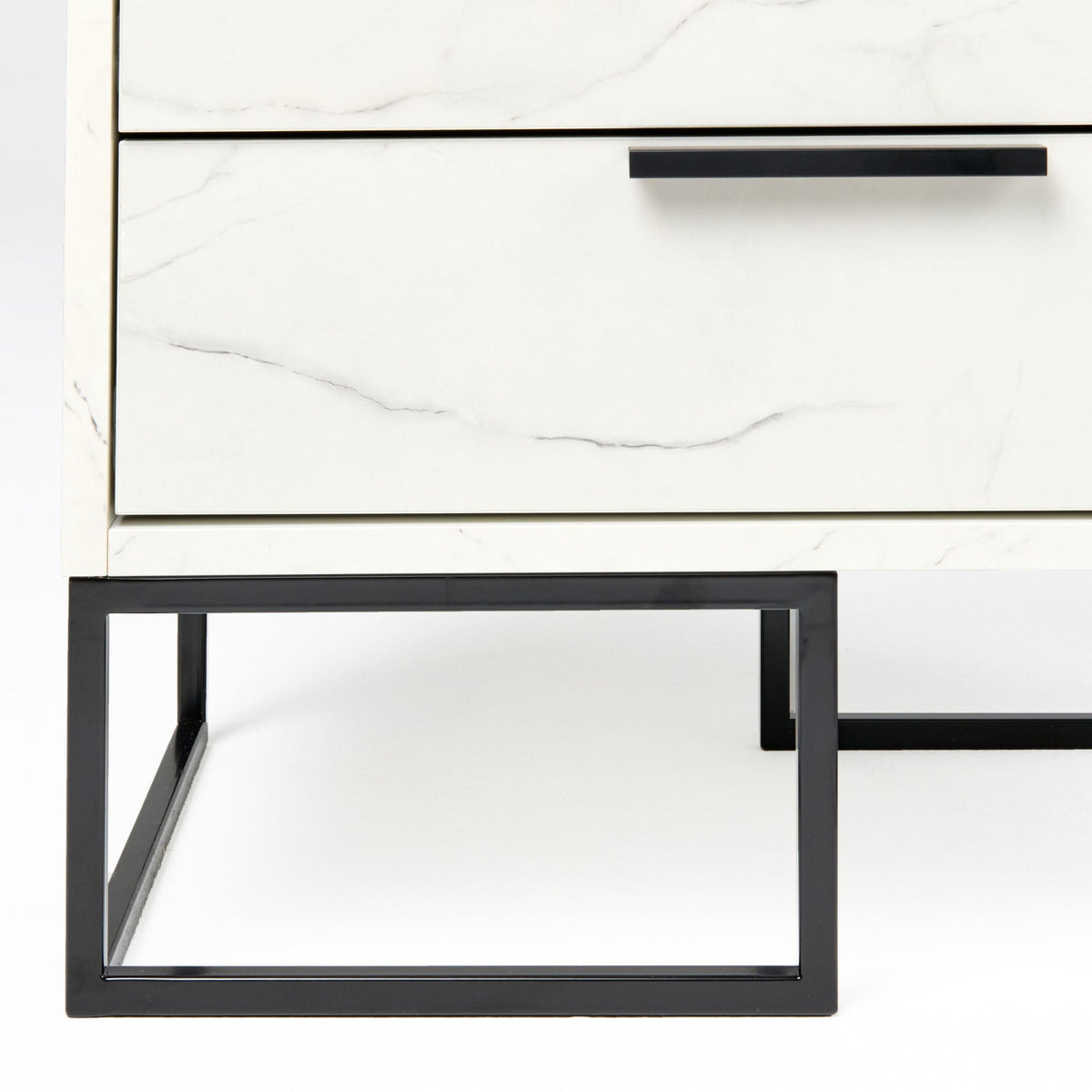 Eastern King Marbella - Italian Modern White Marble Bed Set