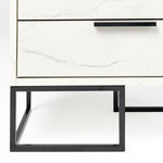 Queen Marbella - Italian Modern White Marble Bed Set