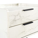 Eastern King Marbella - Italian Modern White Faux Marble 4-Piece Bedroom Set
