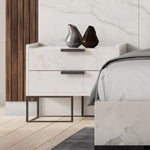 Eastern King Marbella - Italian Modern White Marble Bed Set