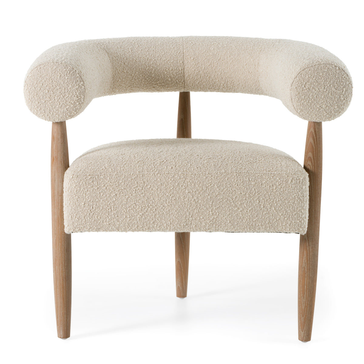 Marchland - Modern Beige Fabric + Oak Accent Chair by VIG Furniture - View 2
