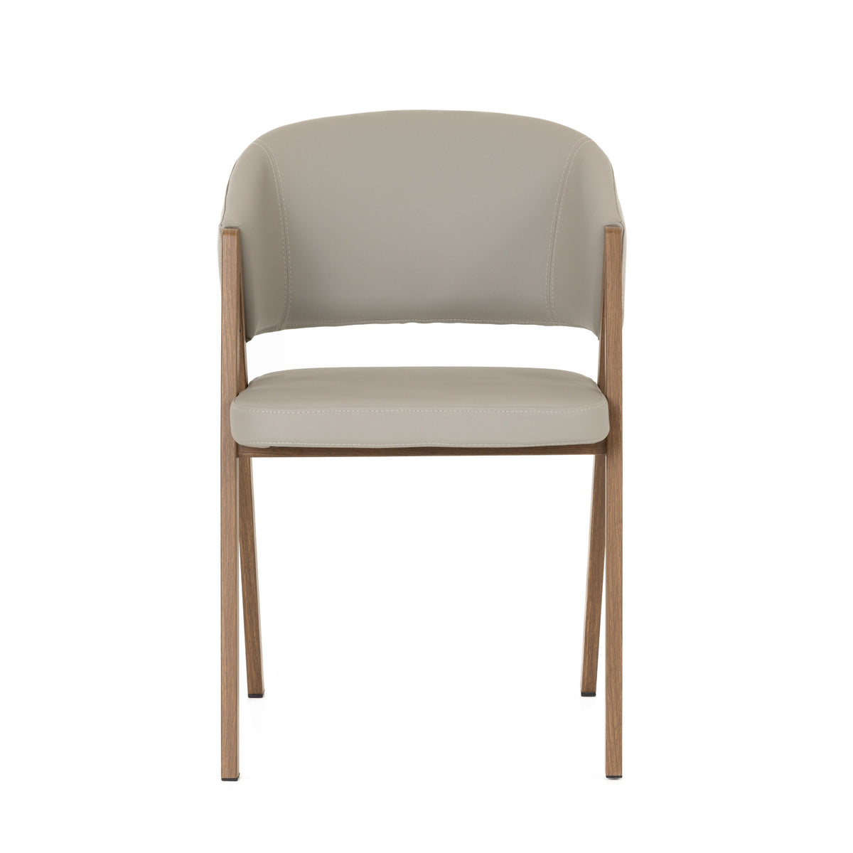 Marcus - Modern Light Grey Vegan Leather Dining Chair (Set of 2) by VIG Furniture - View 2