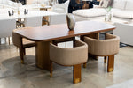 Marjorie - Modern Walnut + Brushed Gold Rectangular Dining Table by VIG Furniture - View 13
