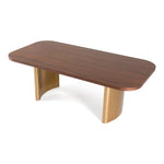 Marjorie - Modern Walnut + Brushed Gold Rectangular Dining Table by VIG Furniture - View 14