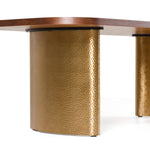 Marjorie - Modern Walnut + Brushed Gold Rectangular Dining Table by VIG Furniture - View 11