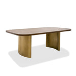 Marjorie - Modern Walnut + Brushed Gold Rectangular Dining Table by VIG Furniture - View 2