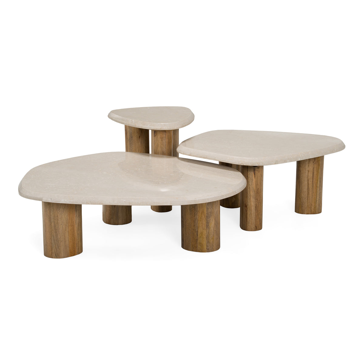 Marlin - Modern Marble + Mango Wood Nesting Table Set by VIG Furniture - View 2