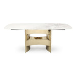 Marmot - White Marble and Champagne Gold Dining Table by VIG Furniture - View 1
