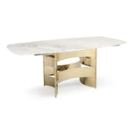 Marmot - White Marble and Champagne Gold Dining Table by VIG Furniture - View 9