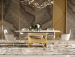 Marmot - White Marble and Champagne Gold Dining Table by VIG Furniture - View 6