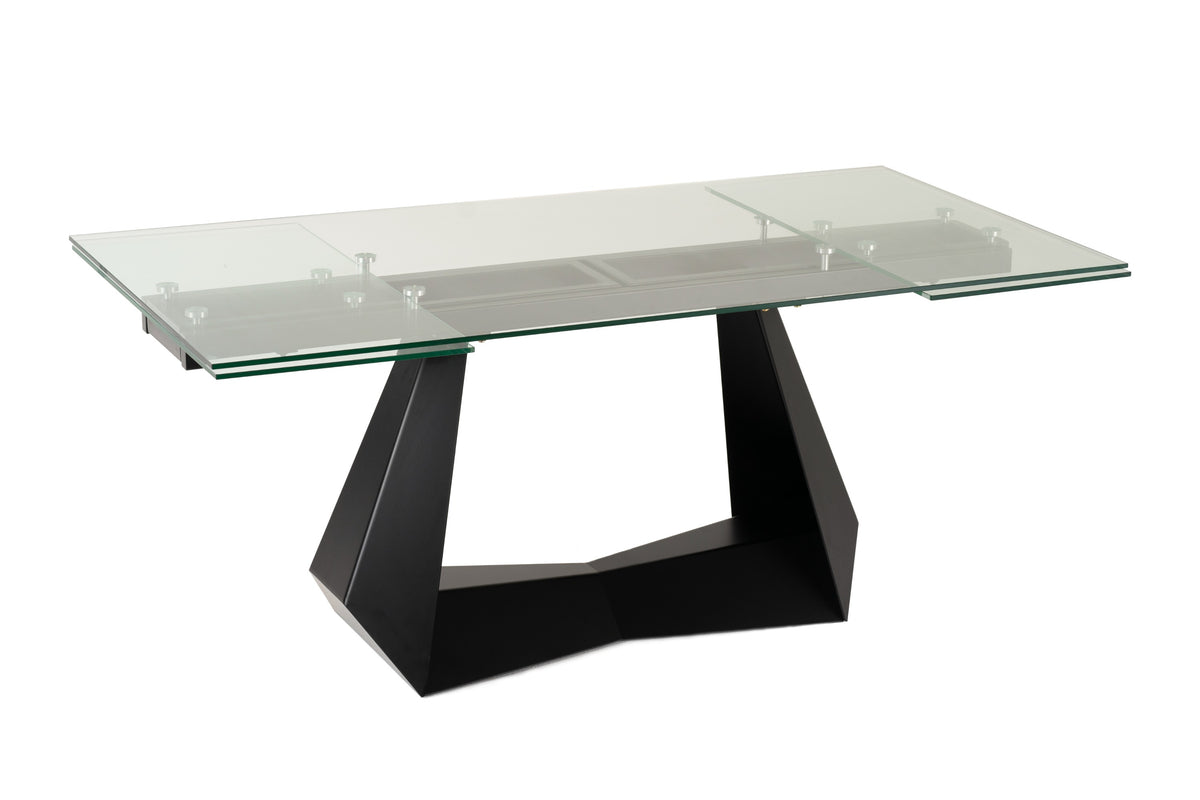 Maroney - Modern Black and Glass Extendable 70.5"/106" Dining Table by VIG Furniture - View 3