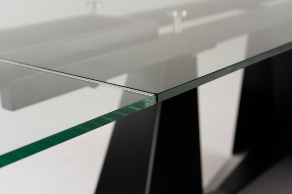 Maroney - Modern Black and Glass Extendable 70.5"/106" Dining Table by VIG Furniture - View 5