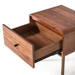 Eastern King Carmen + Marshall Mid-Century Modern Walnut Bed + Nightstands Set