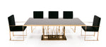 Marston Modern Black Glass & Rosegold Dining Table by VIG Furniture - View 2