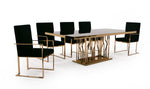 Marston Modern Black Glass & Rosegold Dining Table by VIG Furniture - View 4