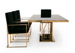 Marston Modern Black Glass & Rosegold Dining Table by VIG Furniture - View 5