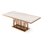 Marston Modern White Marble & Rosegold Dining Table by VIG Furniture - View 11