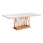 Marston Modern White Marble & Rosegold Dining Table by VIG Furniture - View 10