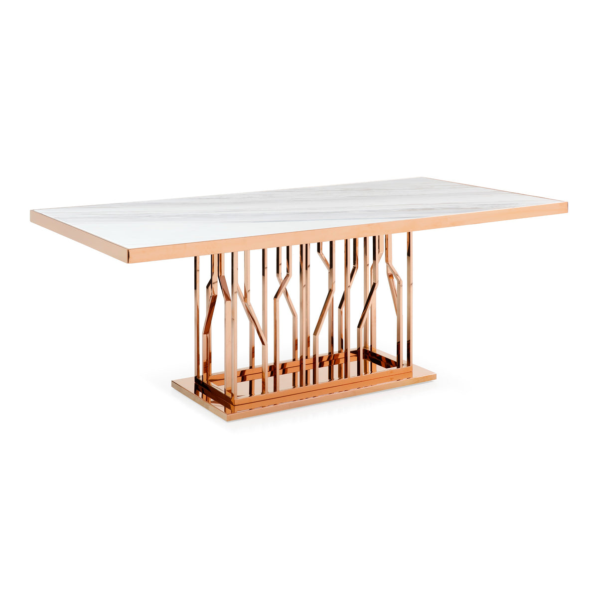 Marston Modern White Marble & Rosegold Dining Table by VIG Furniture - View 10