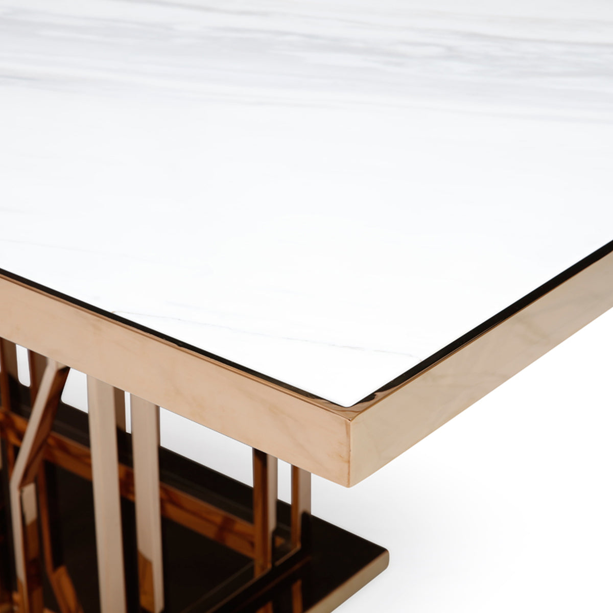 Marston Modern White Marble & Rosegold Dining Table by VIG Furniture - View 12