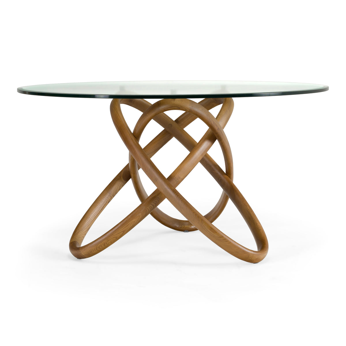 Mason Modern Round Glass & Walnut Dining Table by VIG Furniture - View 1