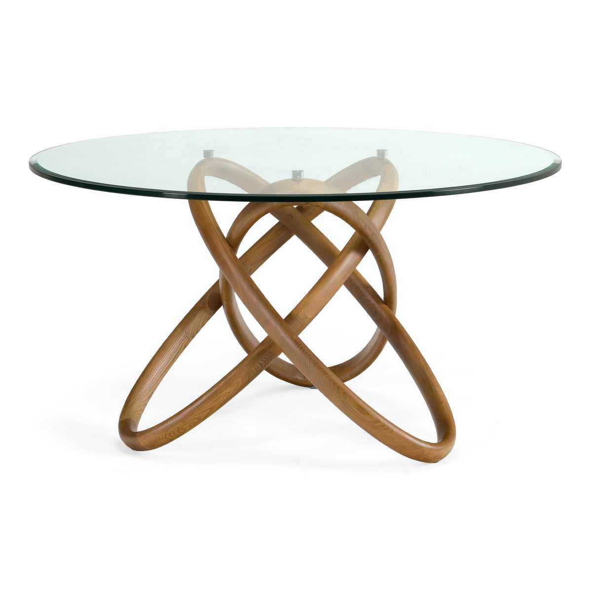 Mason Modern Round Glass & Walnut Dining Table by VIG Furniture - View 4