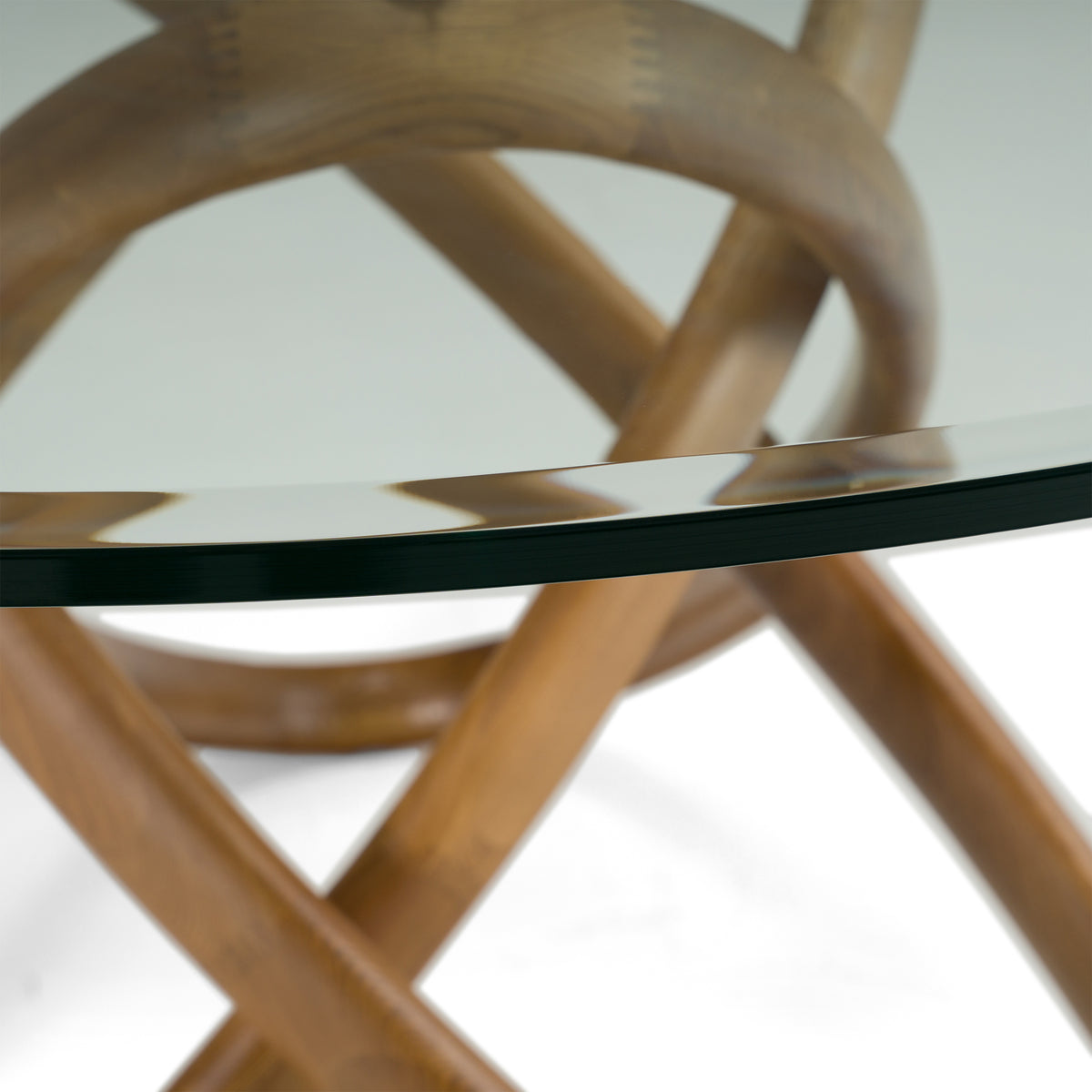 Mason Modern Round Glass & Walnut Dining Table by VIG Furniture - View 5