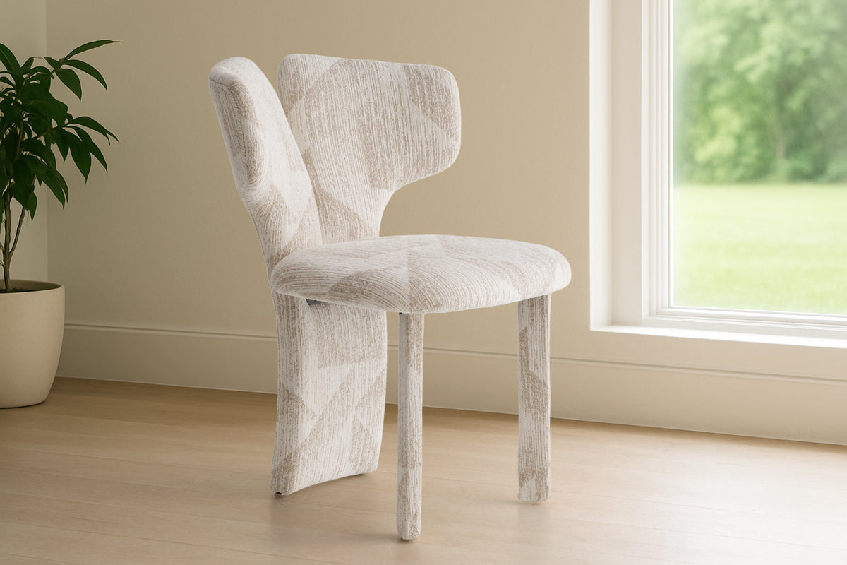Masuda - Modern Beige Pattern Fabric Dining Chair (Set of 2) by VIG Furniture - View 2