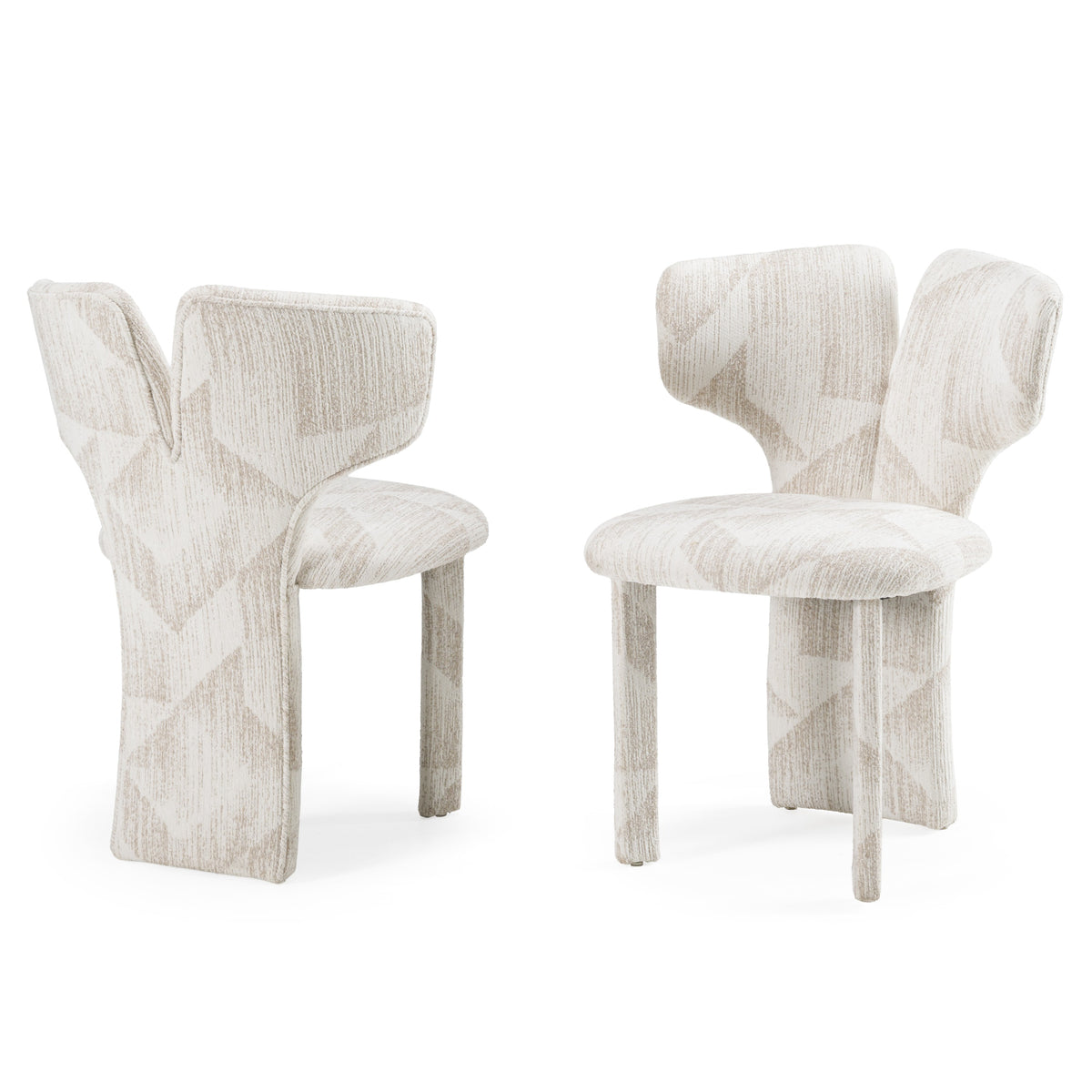 Masuda - Modern Beige Pattern Fabric Dining Chair (Set of 2) by VIG Furniture - View 3