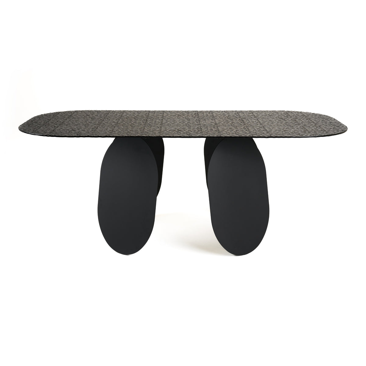 Maxine - Modern Hammered Grey Glass Rectangular Dining Table by VIG Furniture - View 1