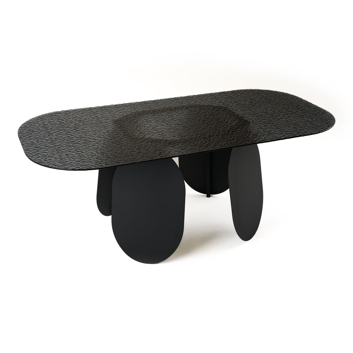 Maxine - Modern Hammered Grey Glass Rectangular Dining Table by VIG Furniture - View 10