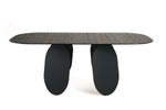 Maxine - Modern Hammered Grey Glass Rectangular Dining Table by VIG Furniture - View 4